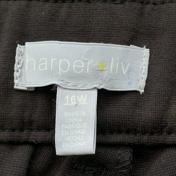 Harper Liv Faux Leather/Knit Stretch Moto Pant Zipper Ankle & Pockets Sz 16W 35E - Picture 7 of 8